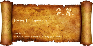 Horti Martin névjegykártya